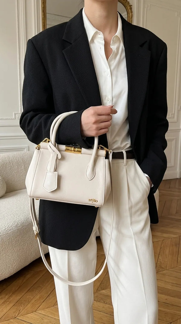 Beige Formal Hand Bag For Ladies P36830