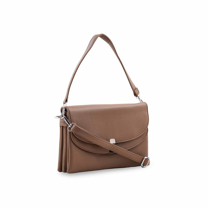 Beige Formal Shoulder Bag For Ladies P36868