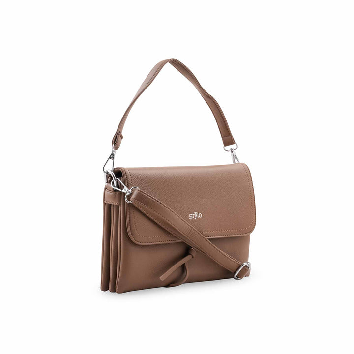 Beige Formal Shoulder Bag For Ladies P36869
