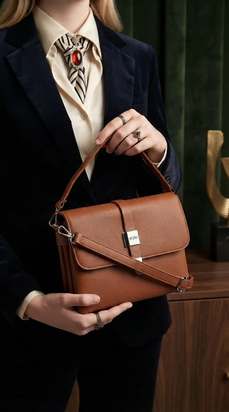 Mustard Formal Shoulder Bag For Ladies P36870