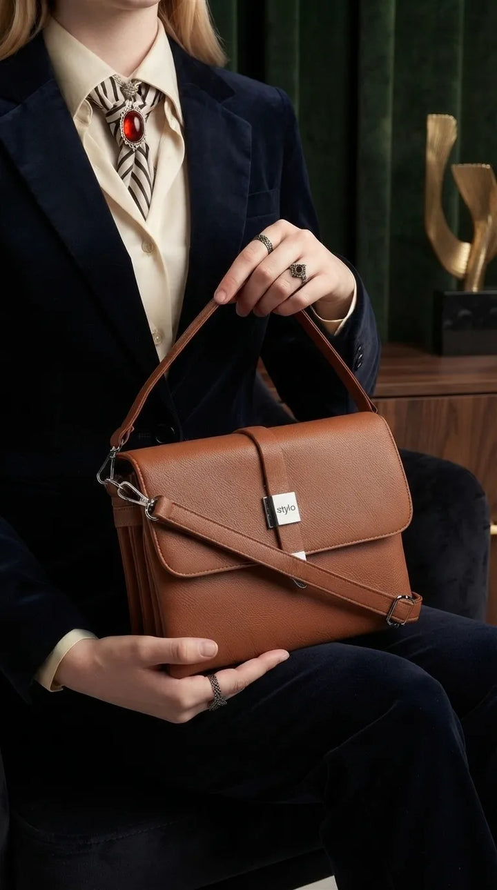 Mustard Formal Shoulder Bag For Ladies P36870