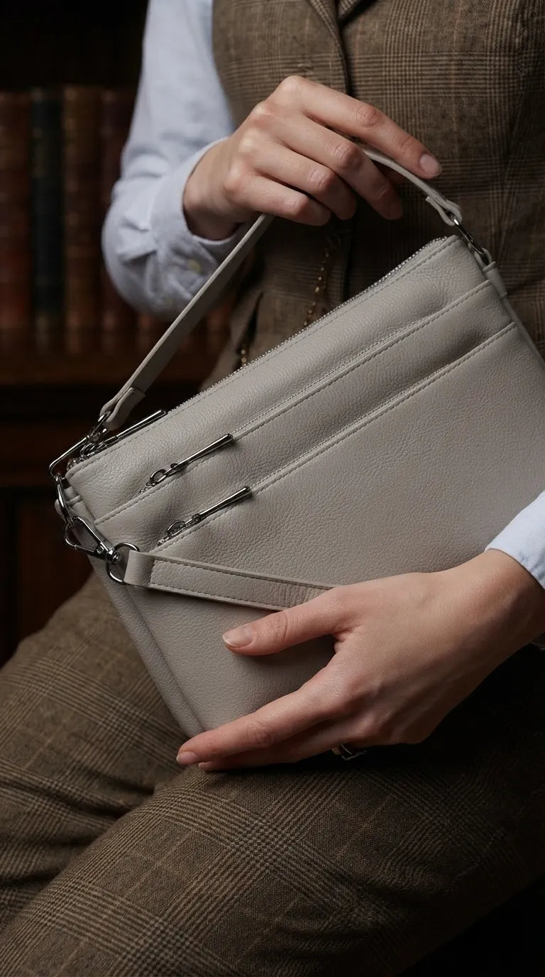 Grey Formal Shoulder Bag For Ladies P36871