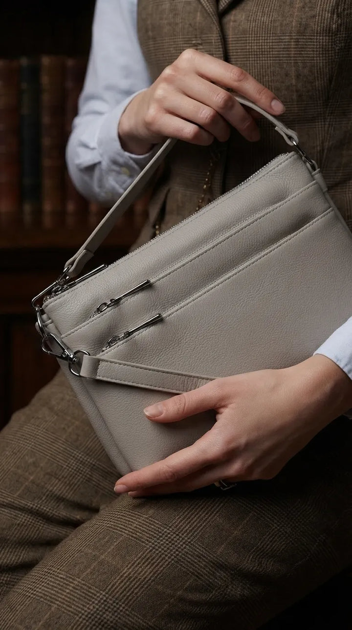 Grey Formal Shoulder Bag For Ladies P36871