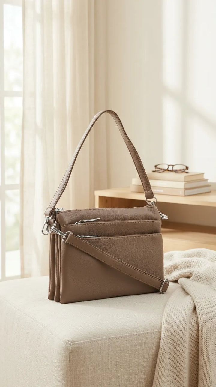 Beige Formal Shoulder Bag For Ladies P36871