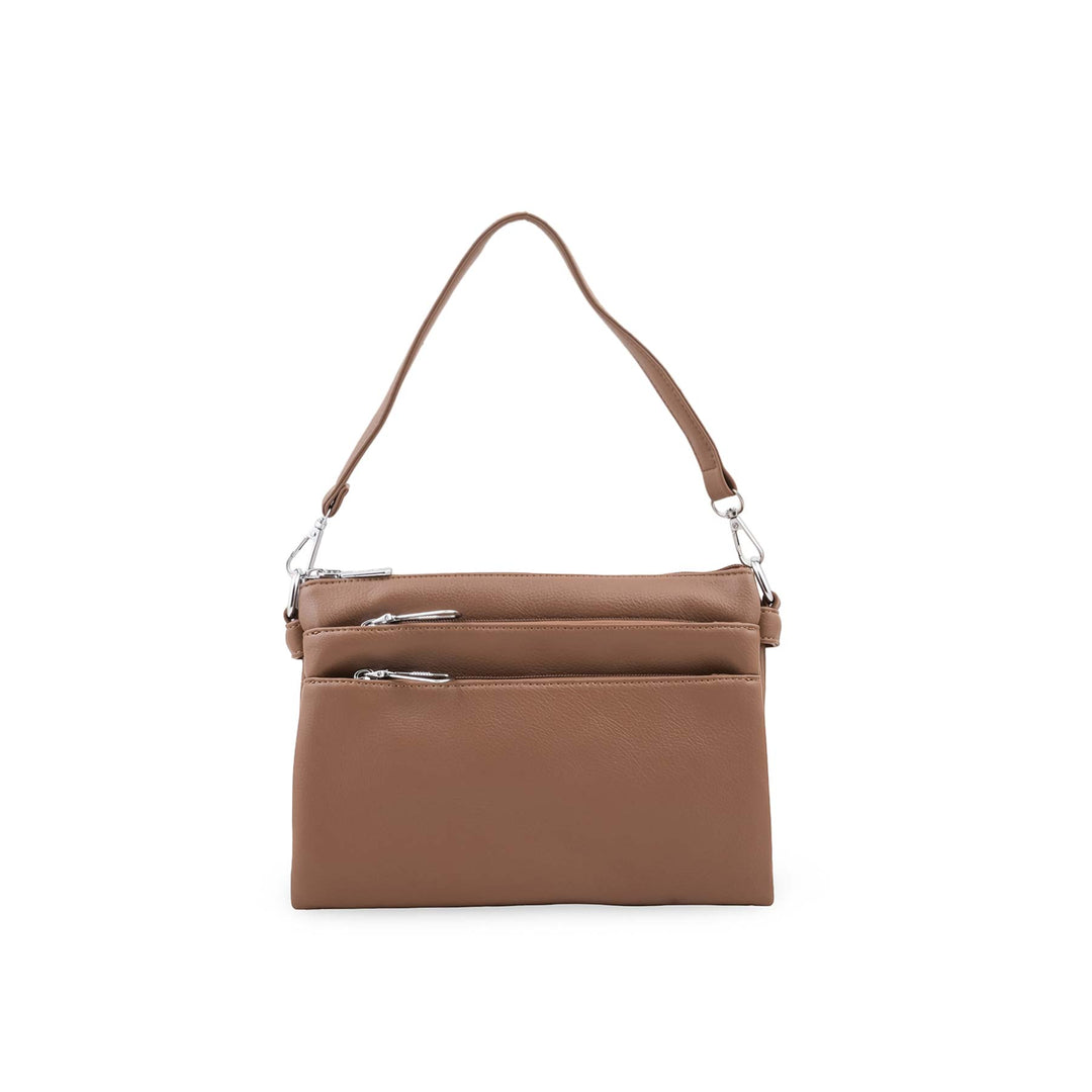 Beige Formal Shoulder Bag For Ladies P36871