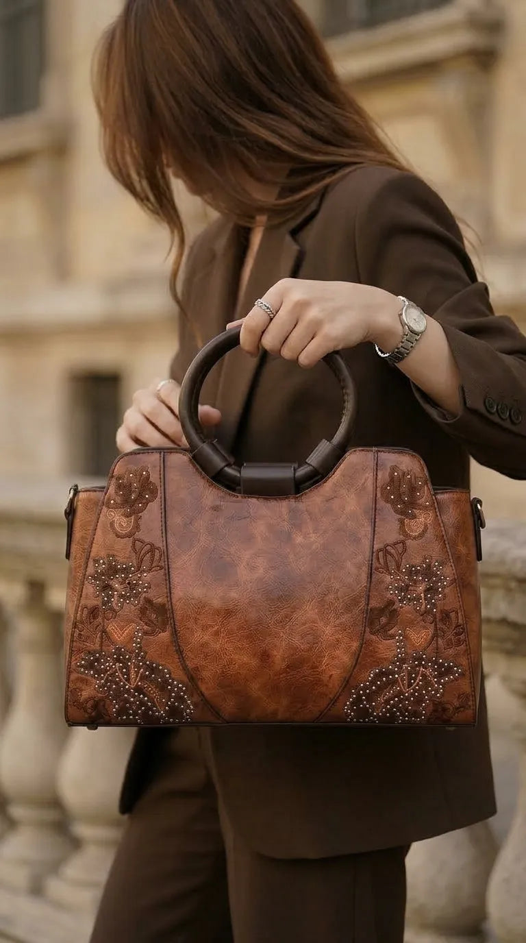 Brown Formal Hand Bag For Ladies P37004
