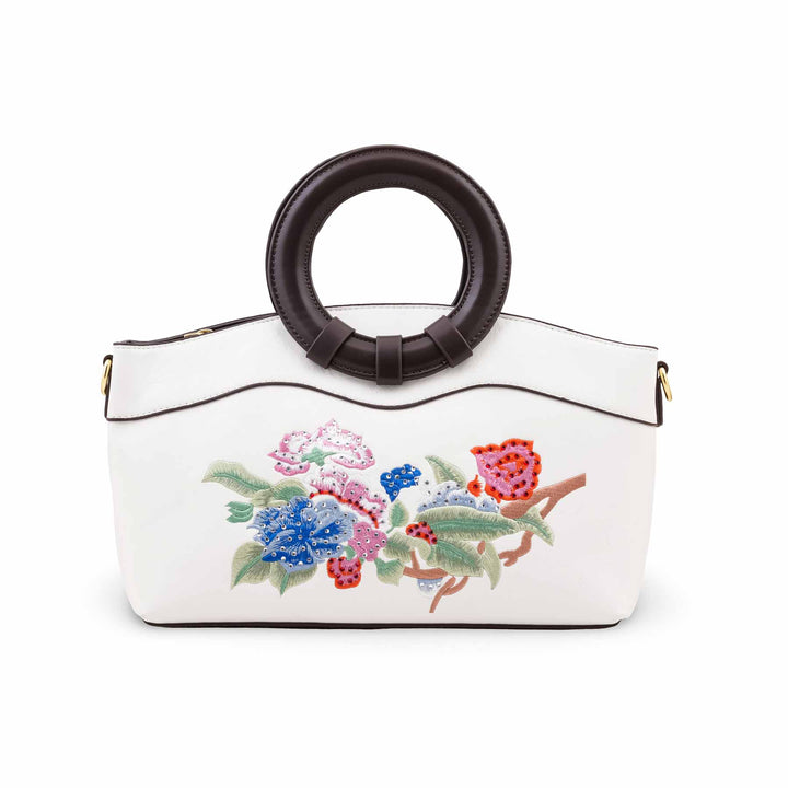 White Formal Hand Bag For Ladies P37006