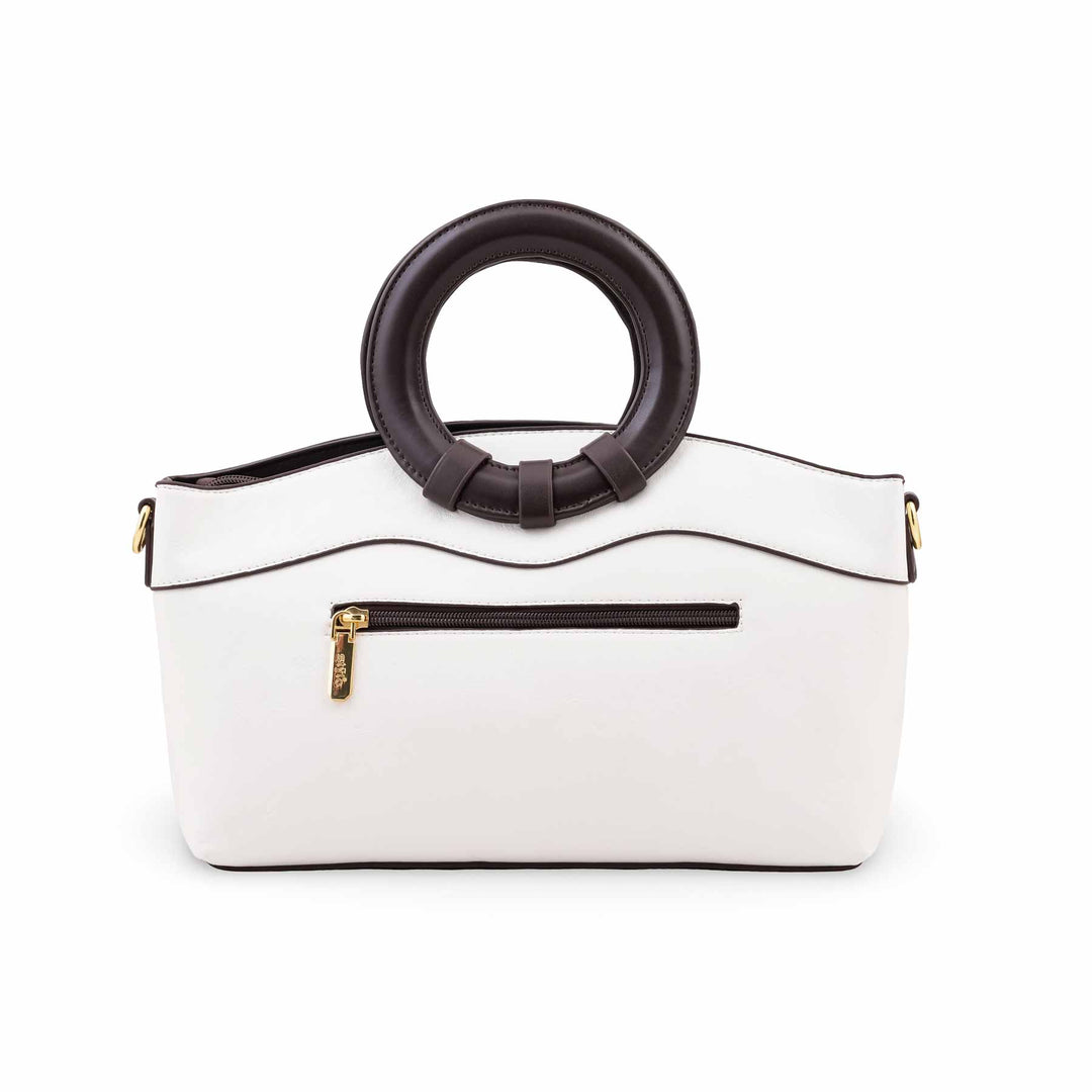 White Formal Hand Bag For Ladies P37006