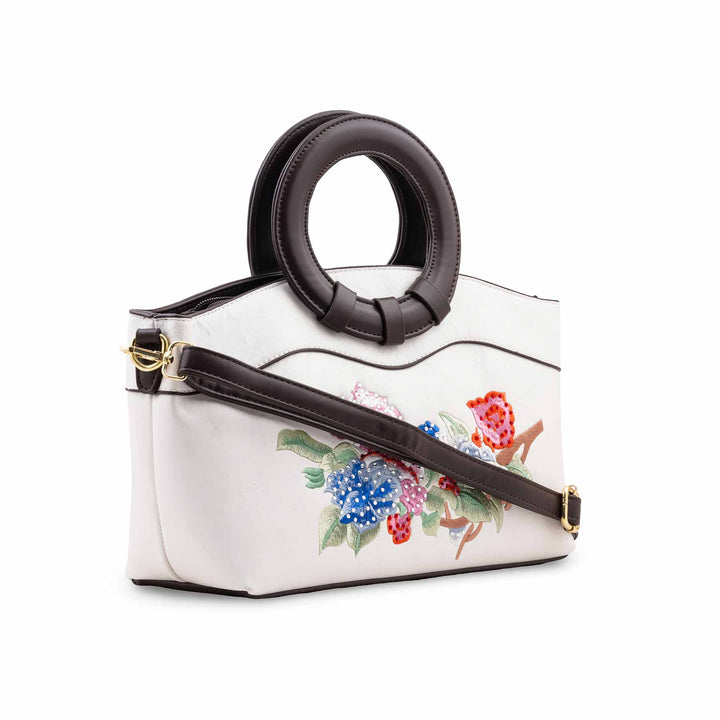 White Formal Hand Bag For Ladies P37006