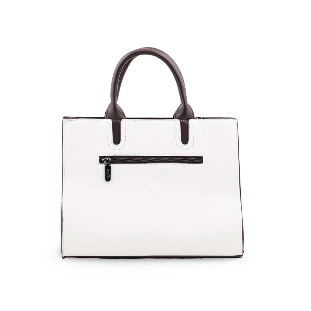 White Formal Hand Bag For Ladies P37007