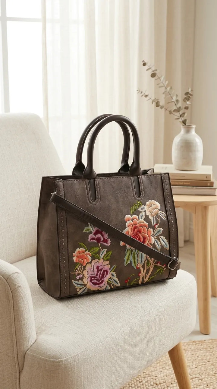Coffee Formal Hand Bag For Ladies P37007