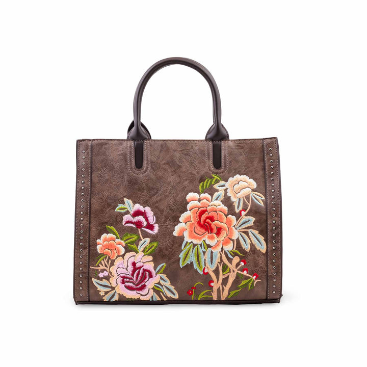 Coffee Formal Hand Bag For Ladies P37007