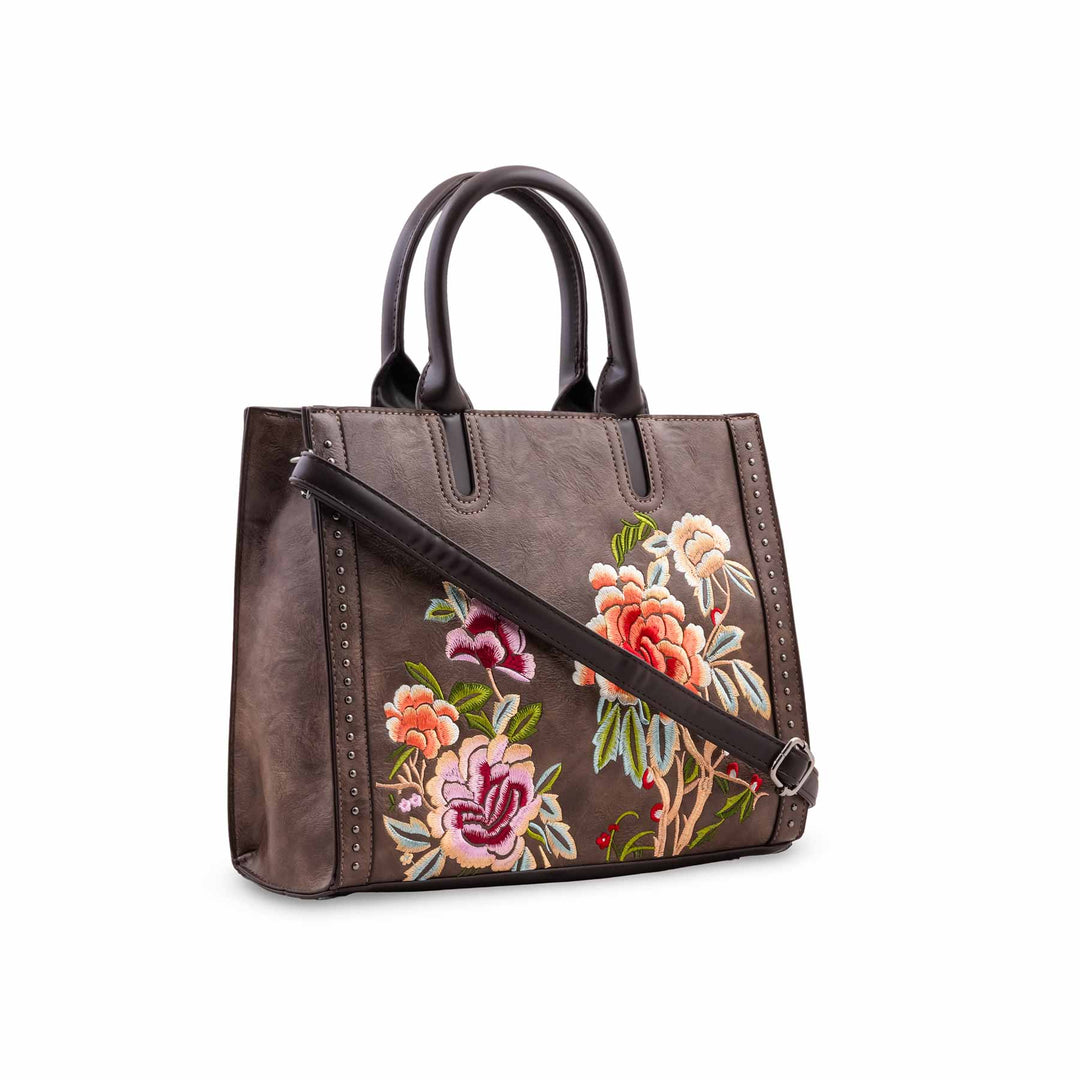 Coffee Formal Hand Bag For Ladies P37007