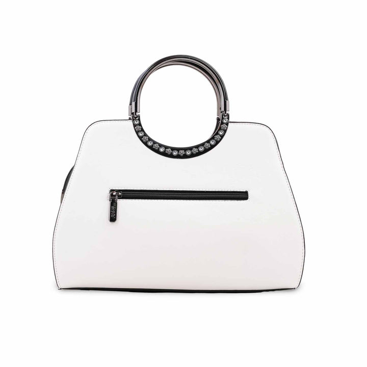 White Formal Hand Bag For Ladies P37009