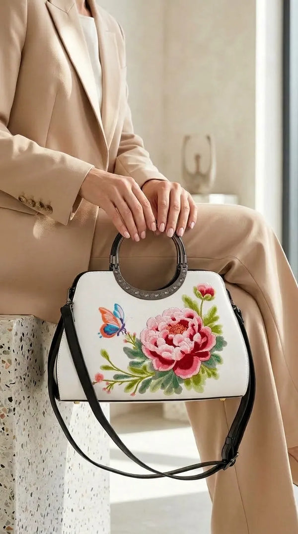 White Formal Hand Bag For Ladies P37009