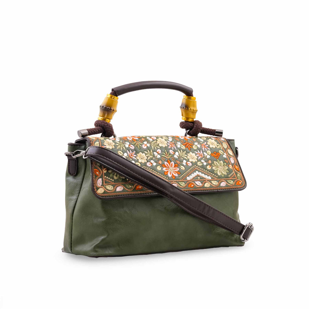 Green Formal Hand Bag For Ladies P37010
