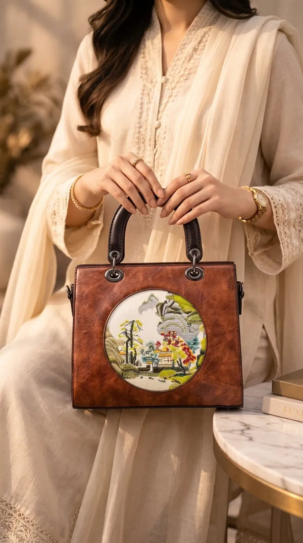 Brown Formal Hand Bag For Ladies P37012