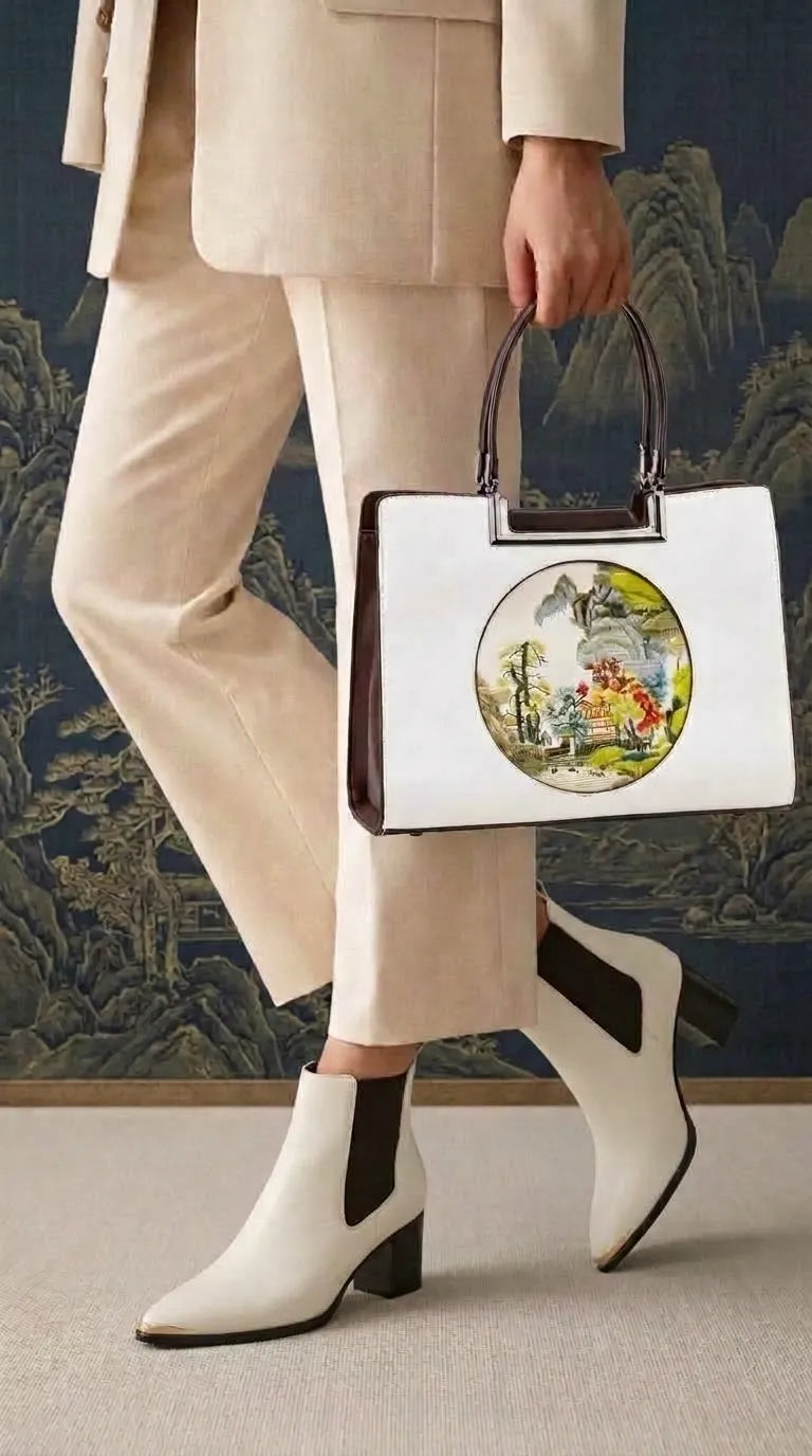 White Formal Shoulder Bag For Ladies P37014