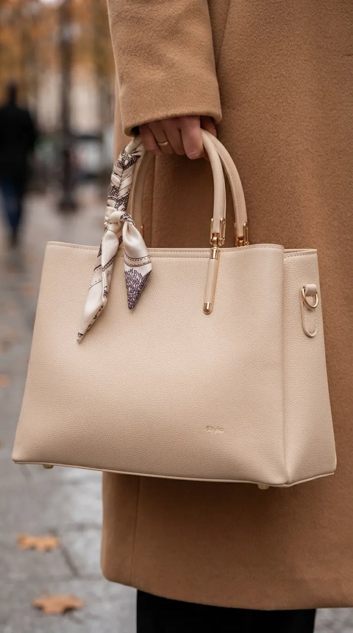 Cream Formal Hand Bag For Women P37018