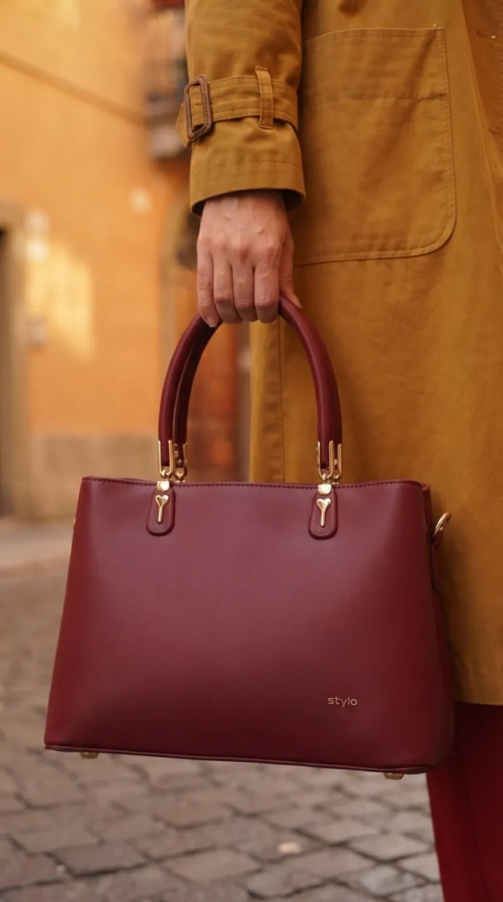 Maroon Formal Hand Bag For Women P37019