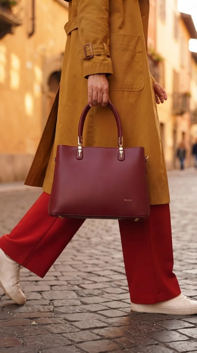 Maroon Formal Hand Bag For Women P37019