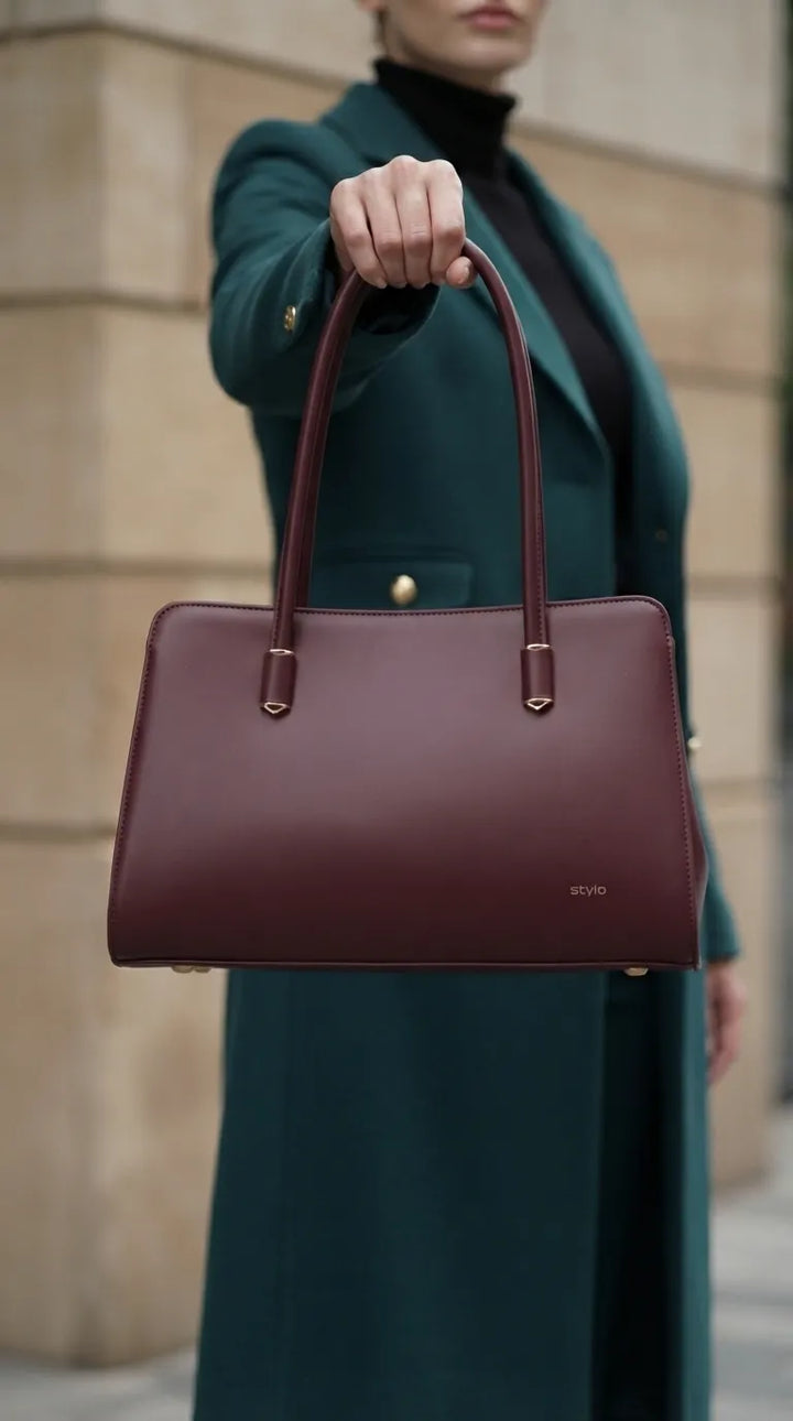 Maroon Formal Hand Bag For Women P37024