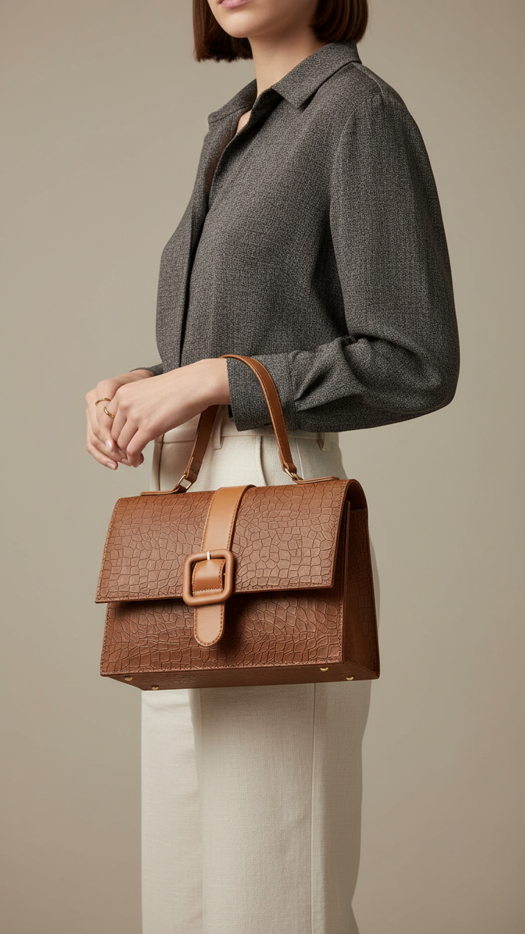 Brown Casual Shoulder Bag For Women P55826