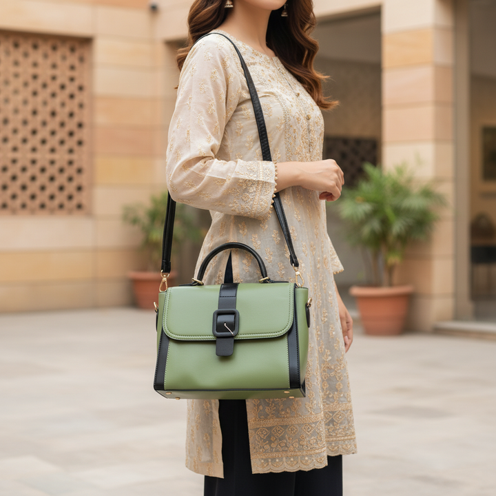 Green Casual Hand Bag For Women P55832