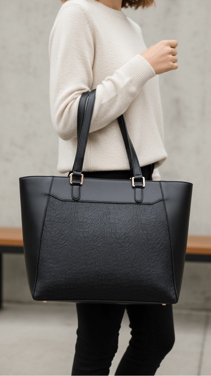 Black Casual Shoulder Bag For Women P55837