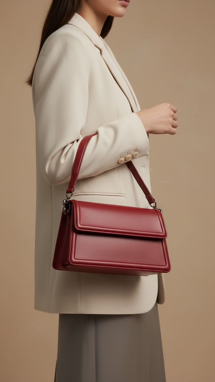 Maroon Formal Shoulder Bag For Women P55838