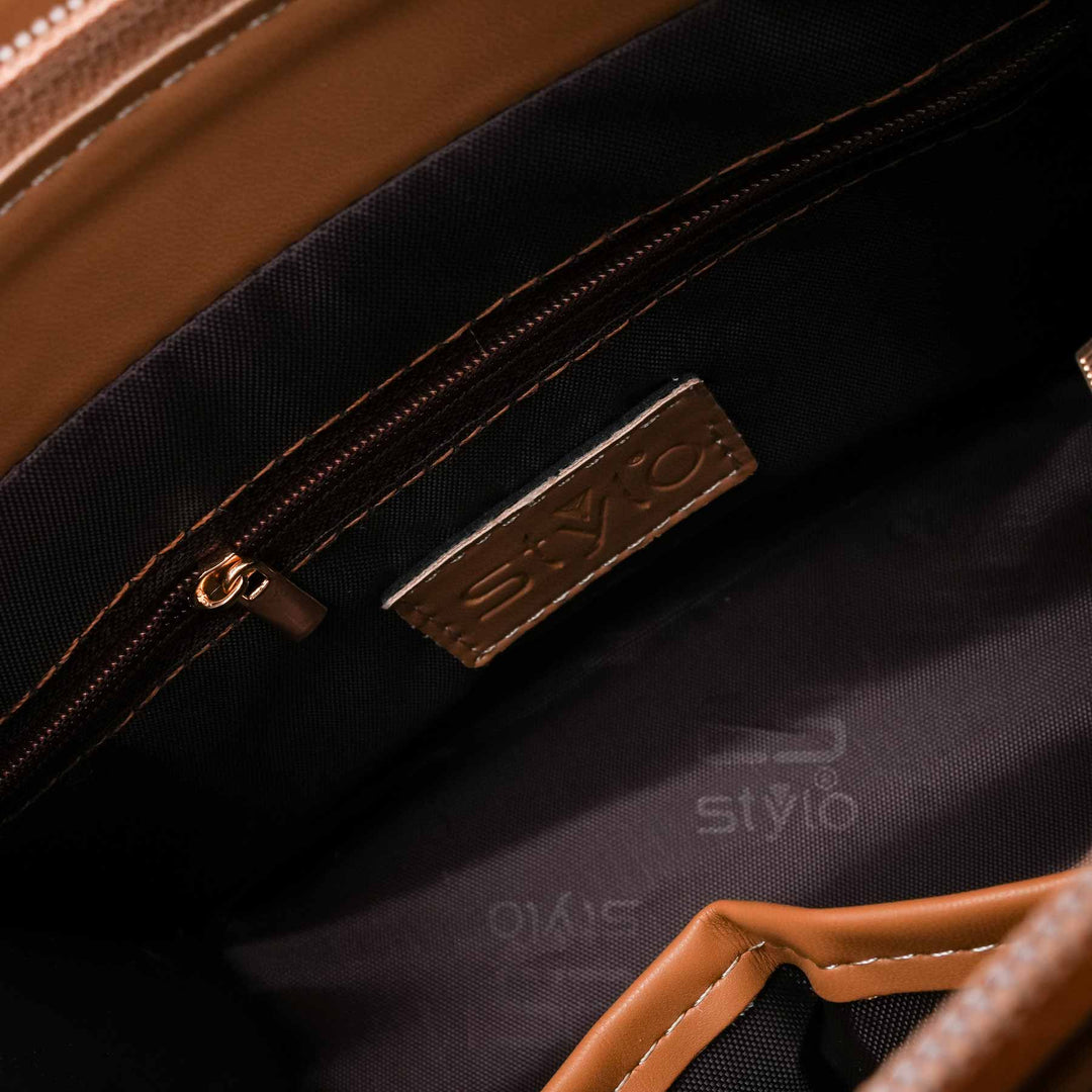Brown Casual Hand Bag For Ladies P55841