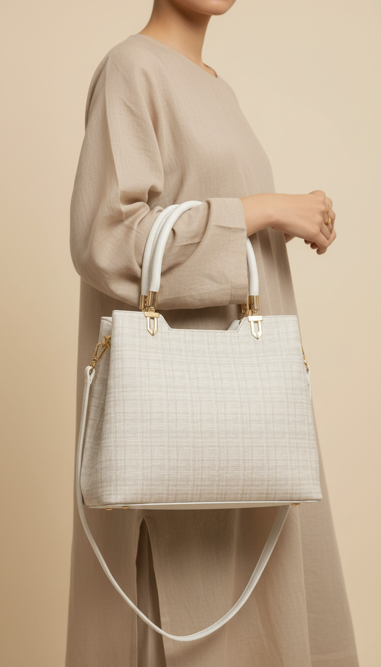 Cream Formal Hand Bag For Women P55846