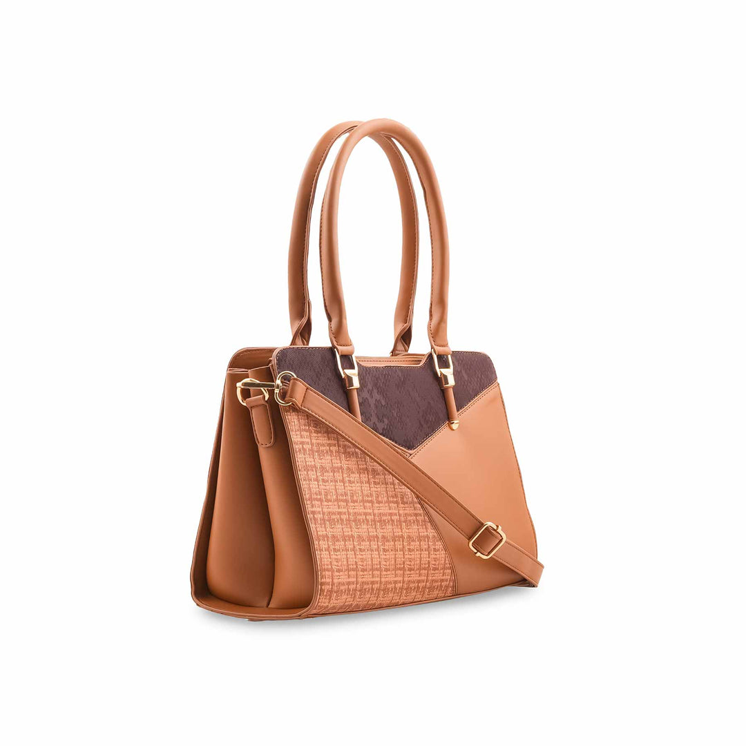 Beige Formal Hand Bag For Ladies P55882