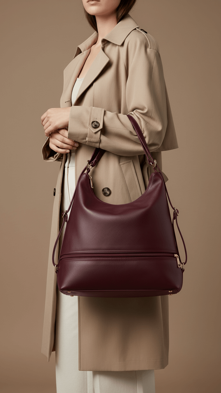 Maroon Formal Shoulder Bag For Ladies P55891