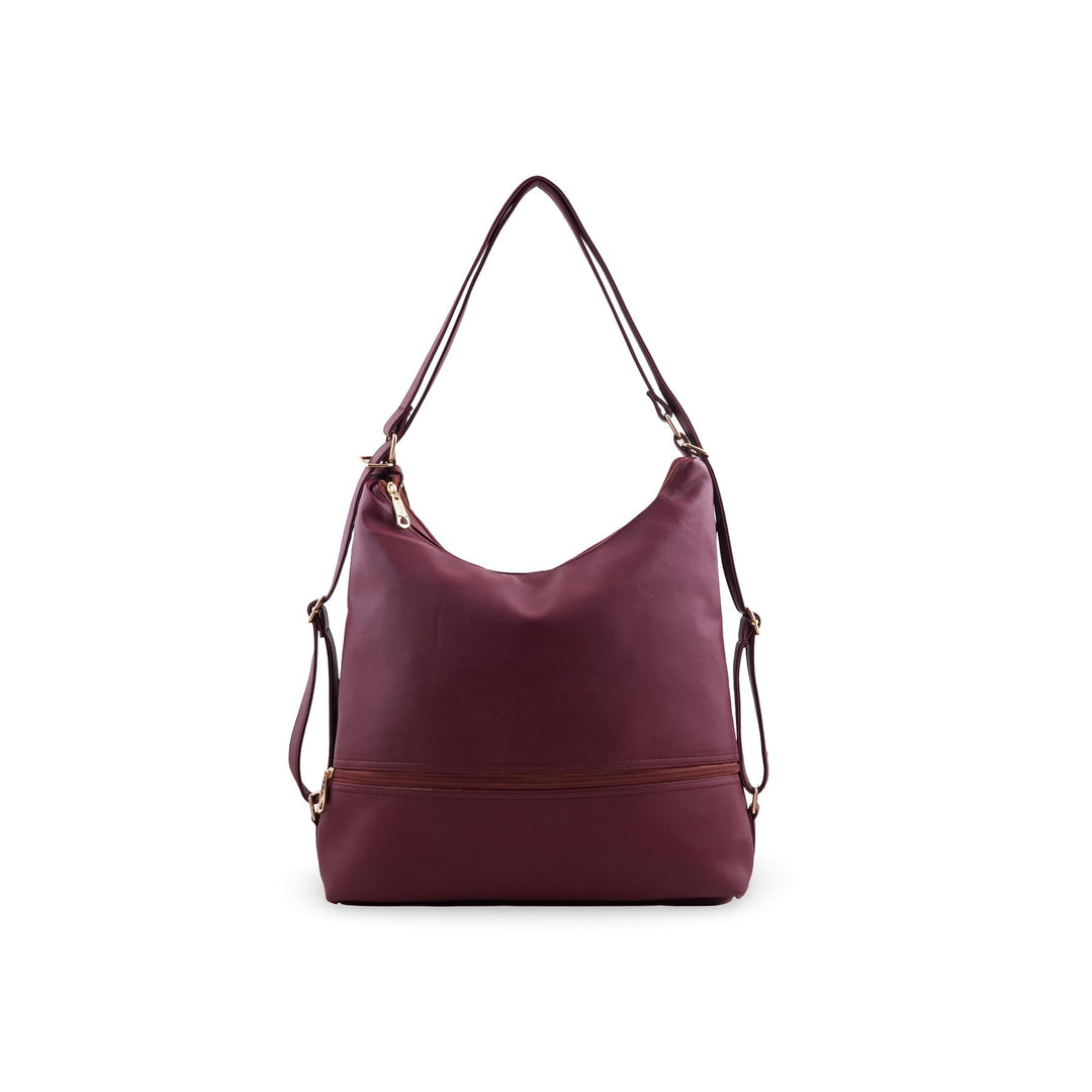 Maroon Formal Shoulder Bag For Ladies P55891