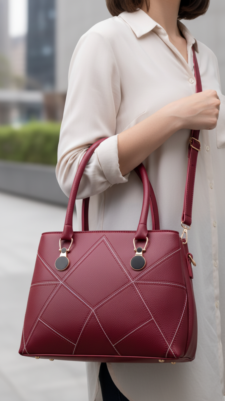 Maroon Casual Hand Bag For Women P56264