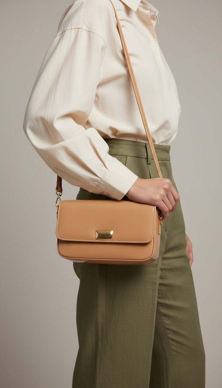 Beige Casual Shoulder Bag For Women P56269