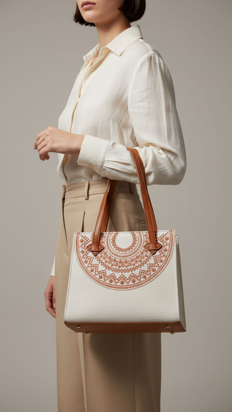White Casual Hand Bag For Women P56272