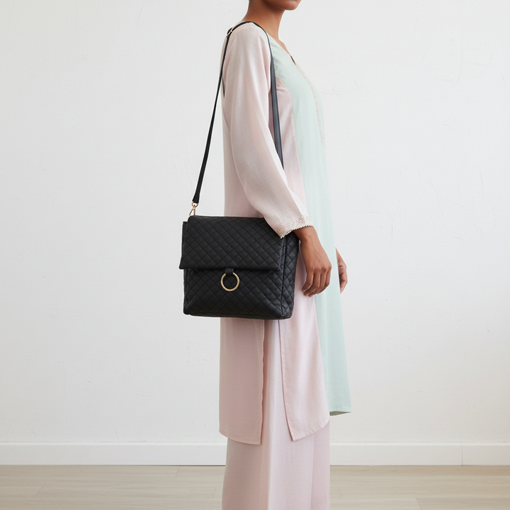Black Casual Shoulder Bag For Women P56285