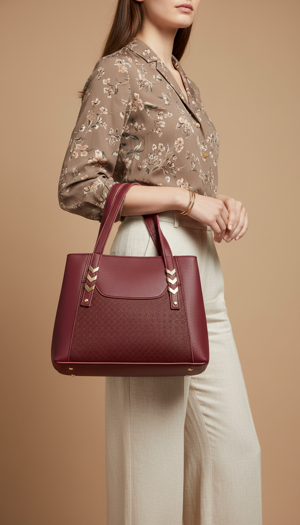 Maroon Casual Hand Bag For Women P56287
