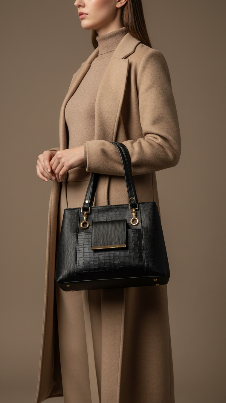 Black Formal Hand Bag For Women P56289