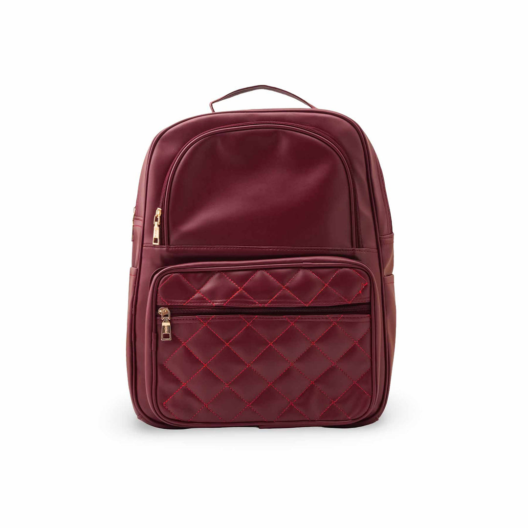 Maroon Casual Back Pack For Women P56319