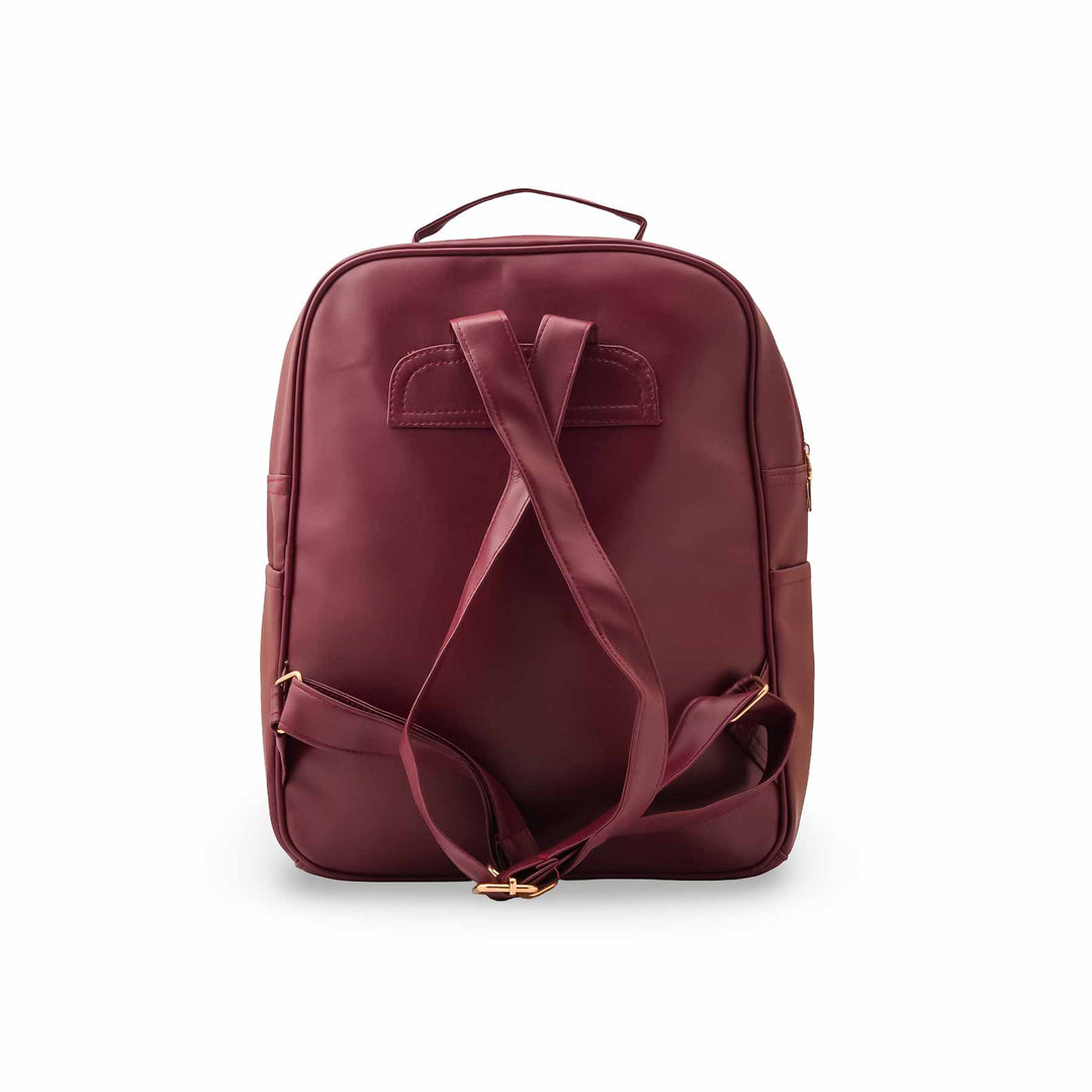 Maroon Casual Back Pack For Women P56319