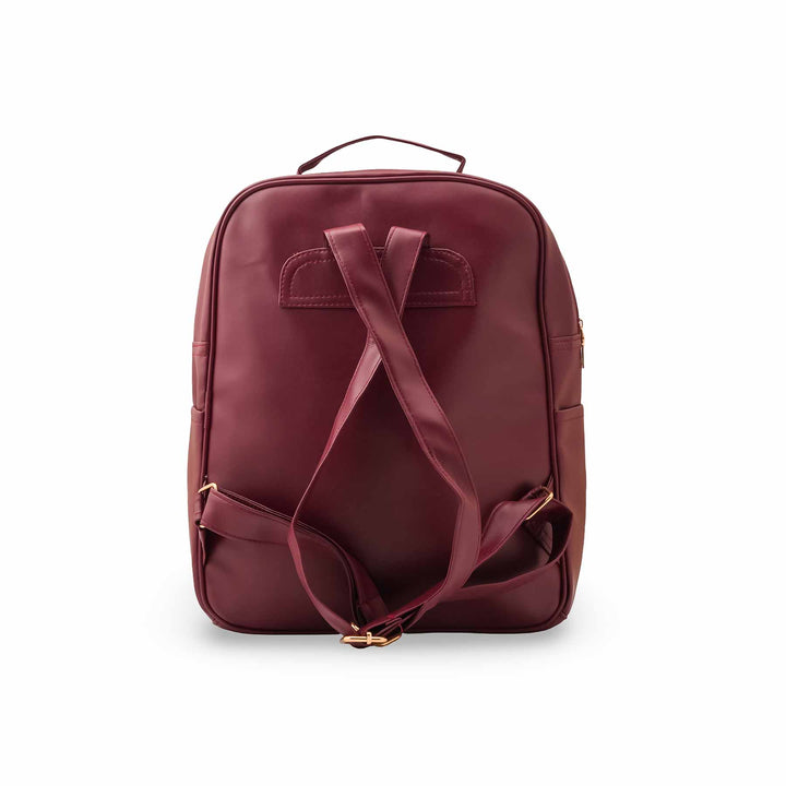 Maroon Casual Back Pack For Women P56319