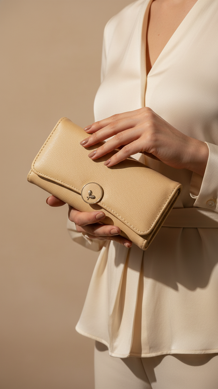 Khaki Casual Wallet For Ladies P70965