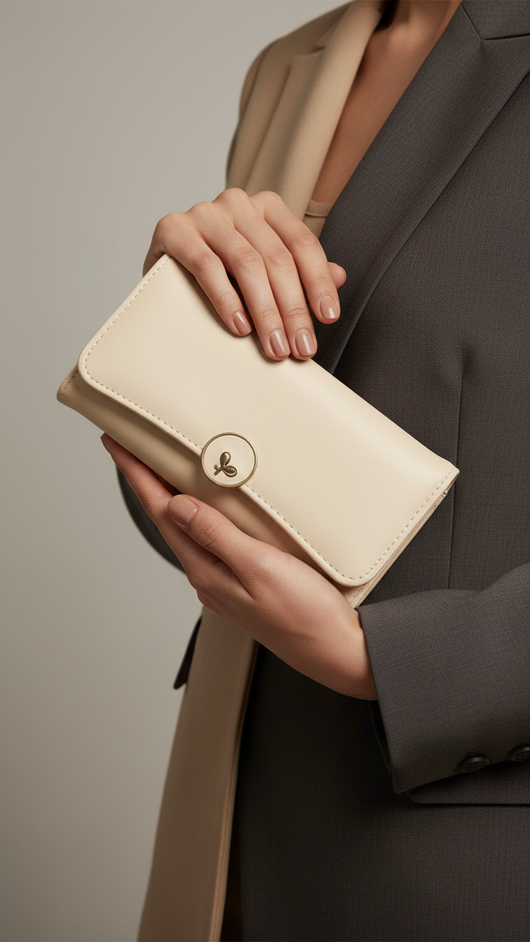 Beige Casual Wallet For Ladies P70965