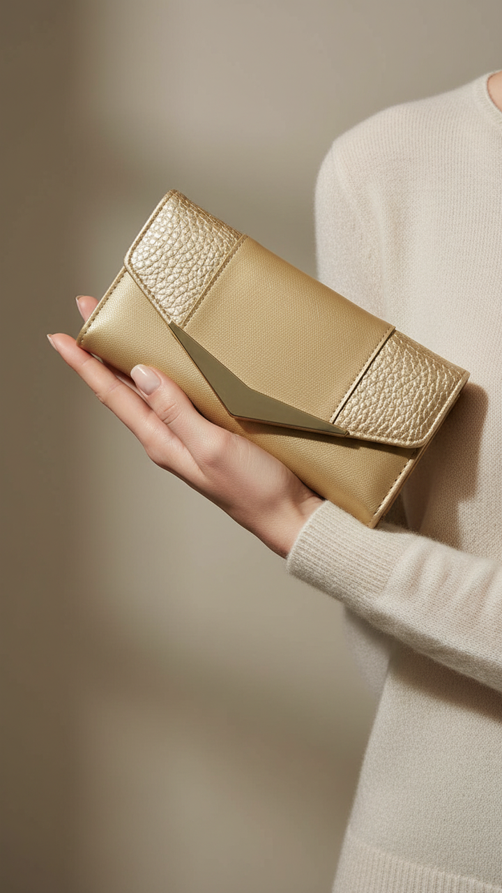 Golden Casual Wallet For Women P70978