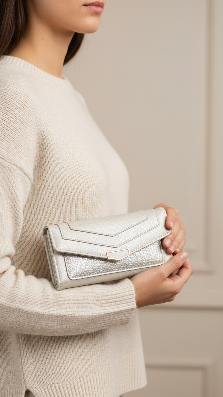 Silver Casual Wallet For Women P70980
