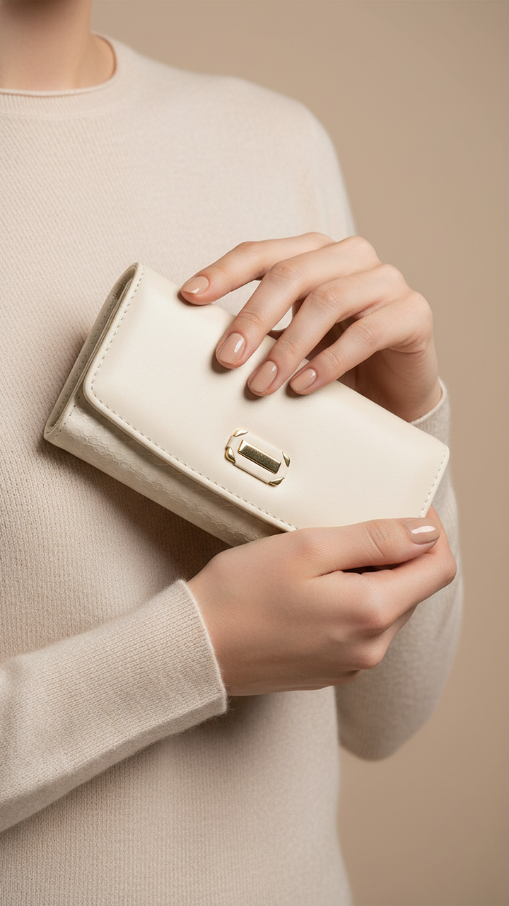 White Casual Wallet For Women P70981