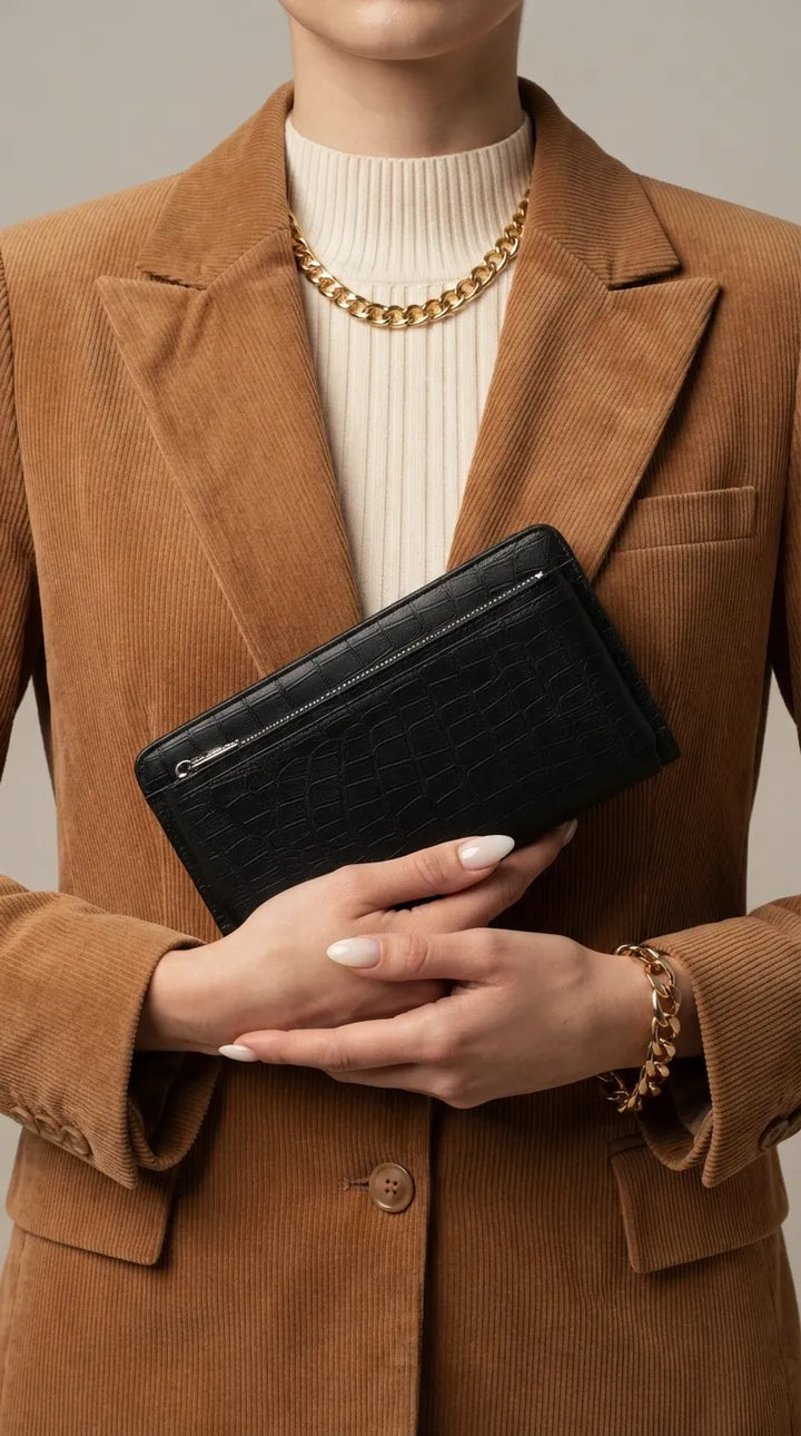 Black Formal Wallet For Women P71031